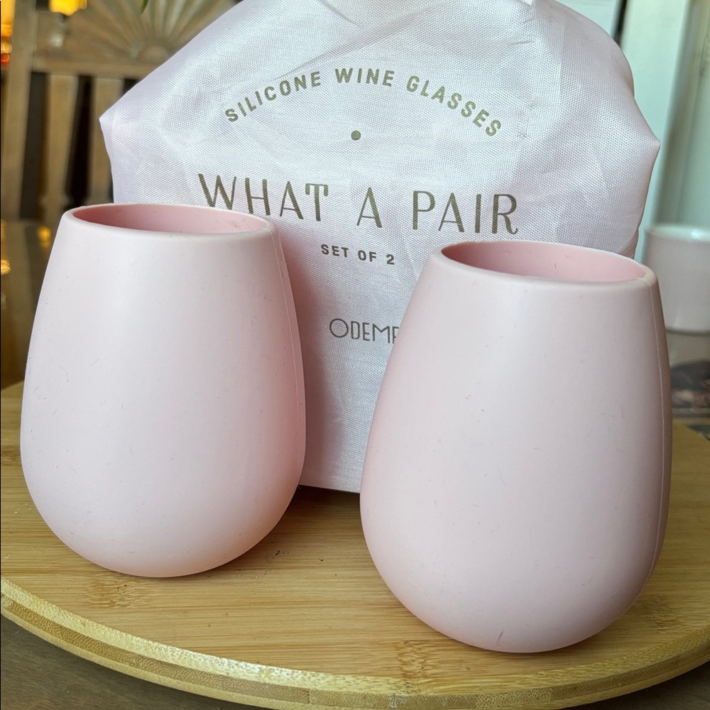 Odeme Pink Silicone Wine Glasses Set